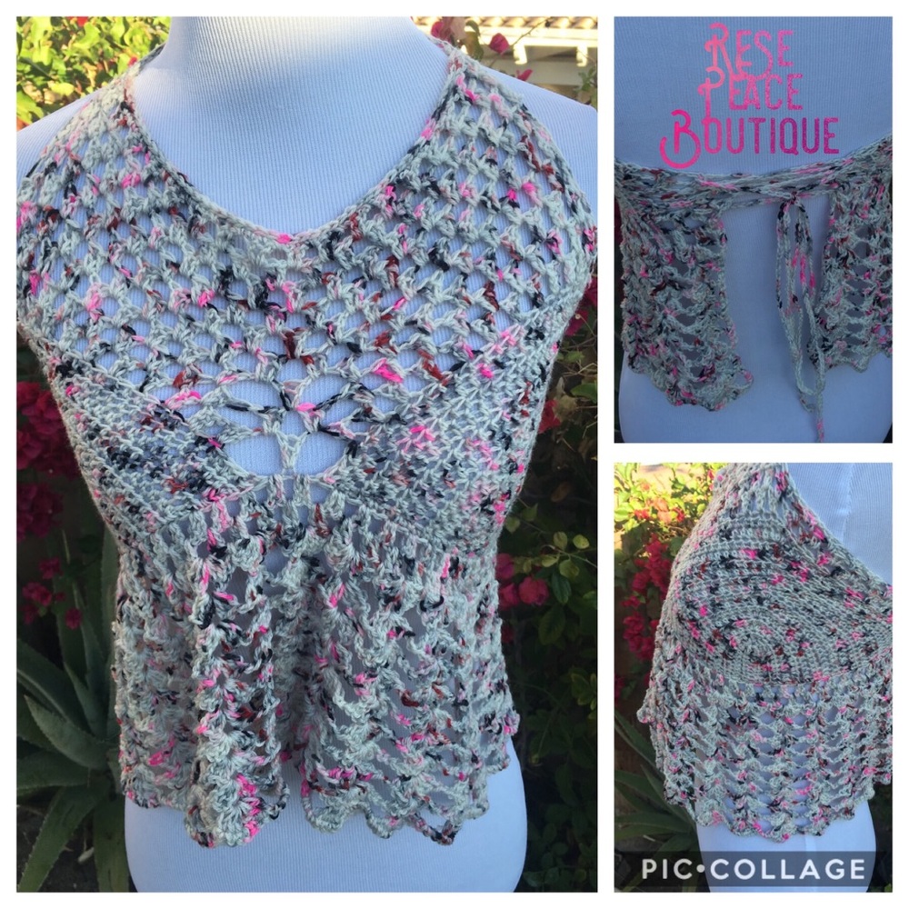 Handmade Crocheted Boho Sweetheart Top